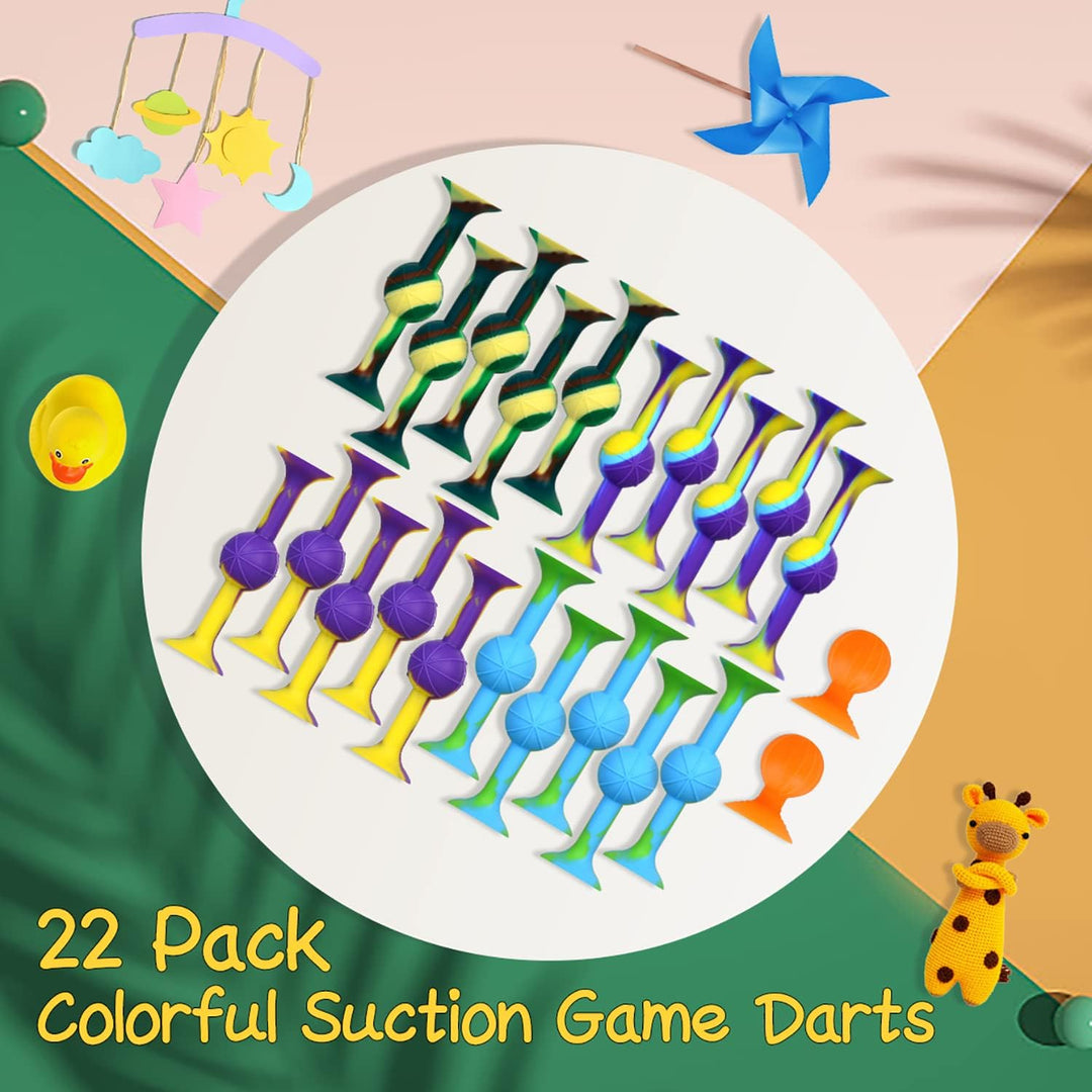 HugOutdoor 22Pcs Farbe Saugnapf Spielzeug Darts Set Kinder Bad Dusche Sticky Spielzeug Weiche Siliko