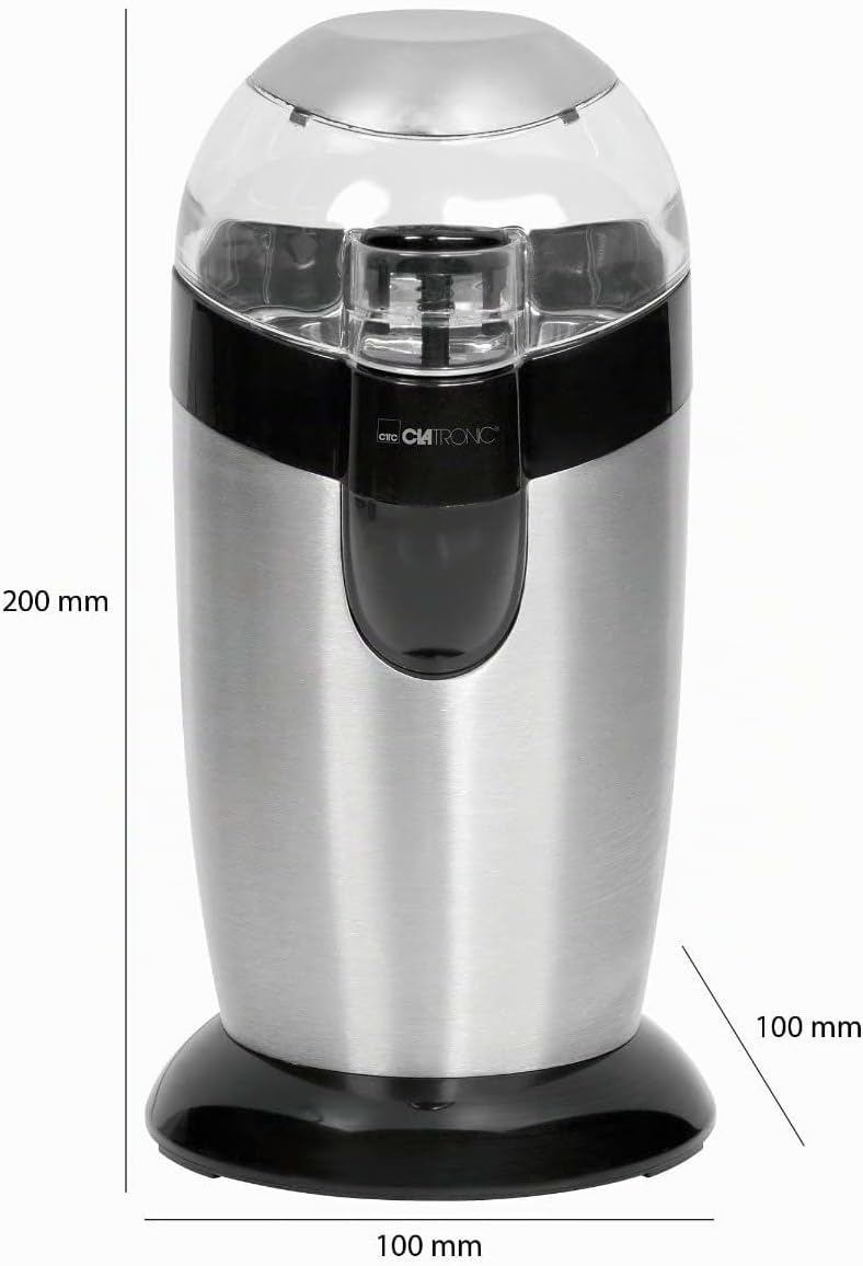 Clatronic® elektrische Kaffeemühle | Edelstahlschlagmesser | Fassungsvermögen 40 Gramm | Aromaschutz