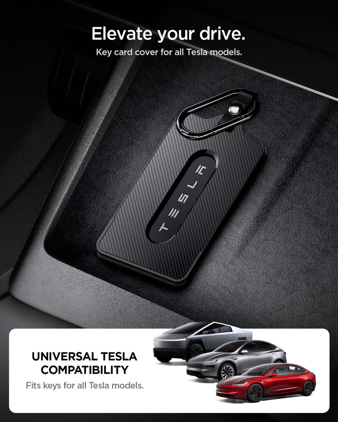 Spigen Schlüsselkartenhalter für Tesla Model Y / Y Juniper (~2026), Model 3 / 3 Highland (~2026), Mo