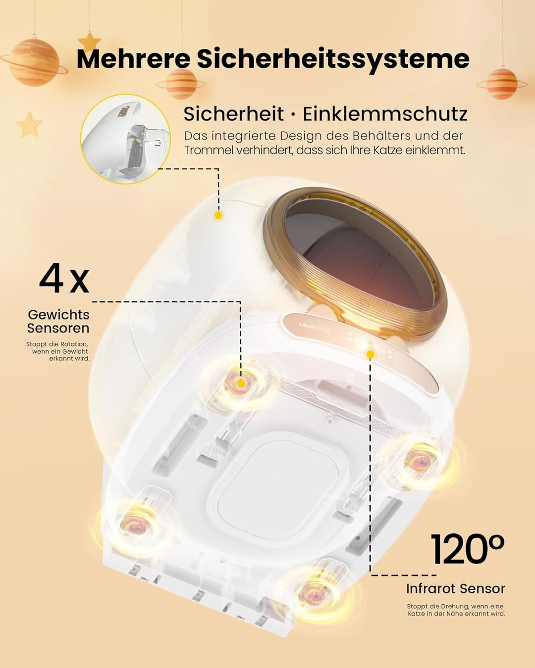 Selbstreinigende Katzentoilette mit Türvorhang, 65L+9L Katzenklo Selbstreinigend mit Müllbeutel, Mat