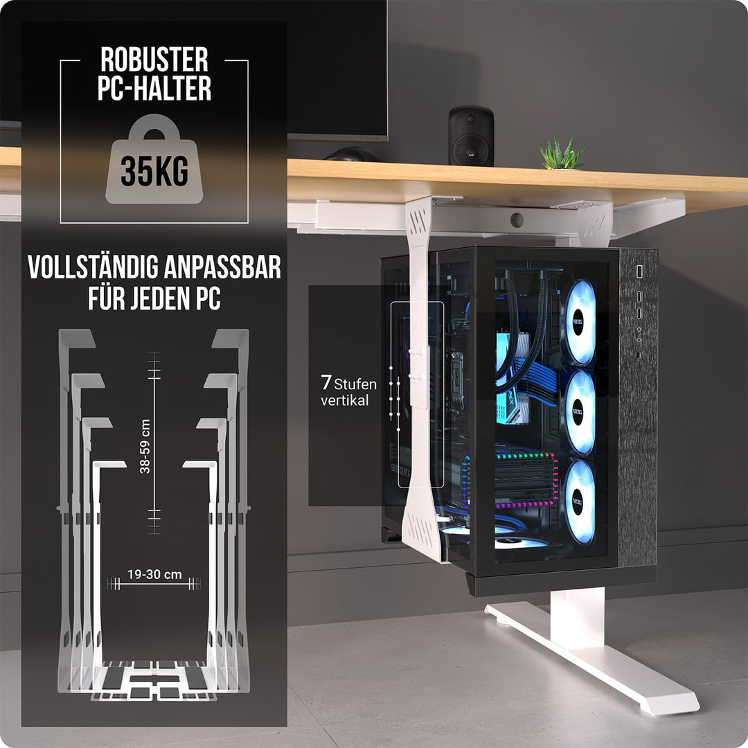 PC Halterung unter Schreibtisch – Schwerlast Computer Halterung unter Schreibtisch – Bis zu 35 kg Tr