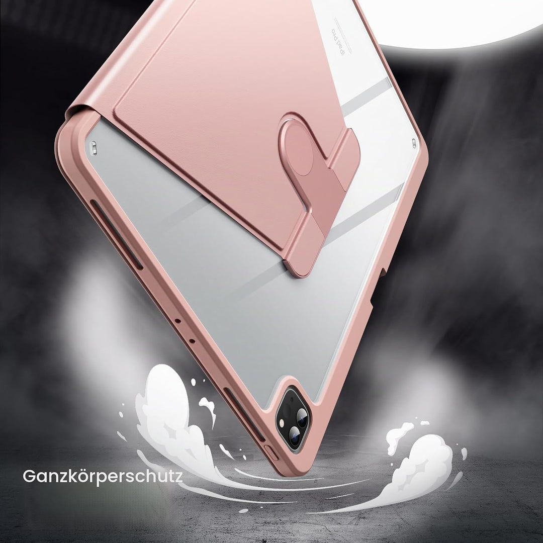 JETech Rotierende Hülle für iPad Pro 12,9 Zoll (2022/2021/2020/2018) mit Stifthalter, 360 Grad Drehb
