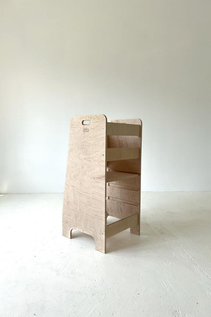 Lernturm aus Holz extra sicher | Montessori Küchenhelfer | Küchenhelfer | Verstellbare Plattform | K