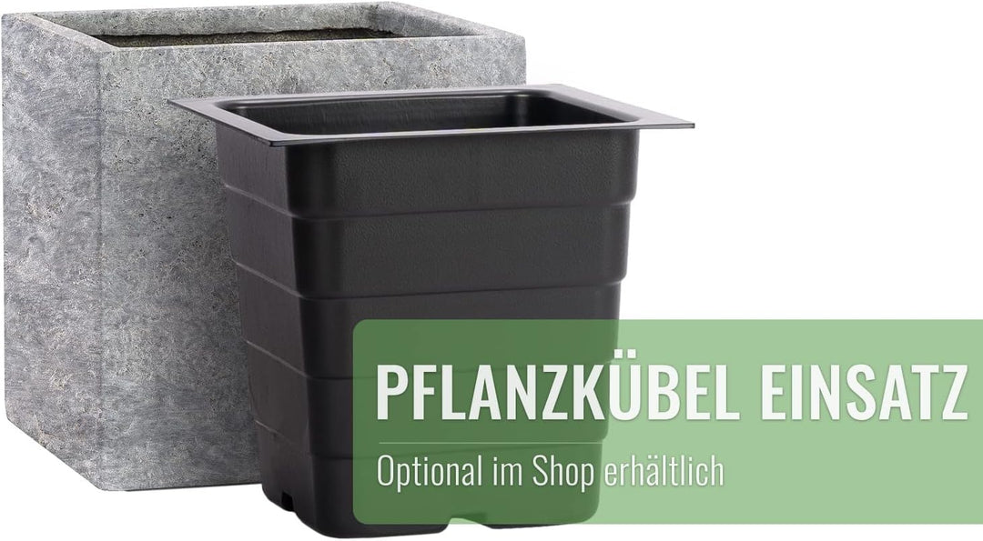 Pflanzwerk® Pflanzkübel Cube Lava Hellgrau 28x28x28cm Blumentopf *Frostbeständige Blumenkübel* *UV-S