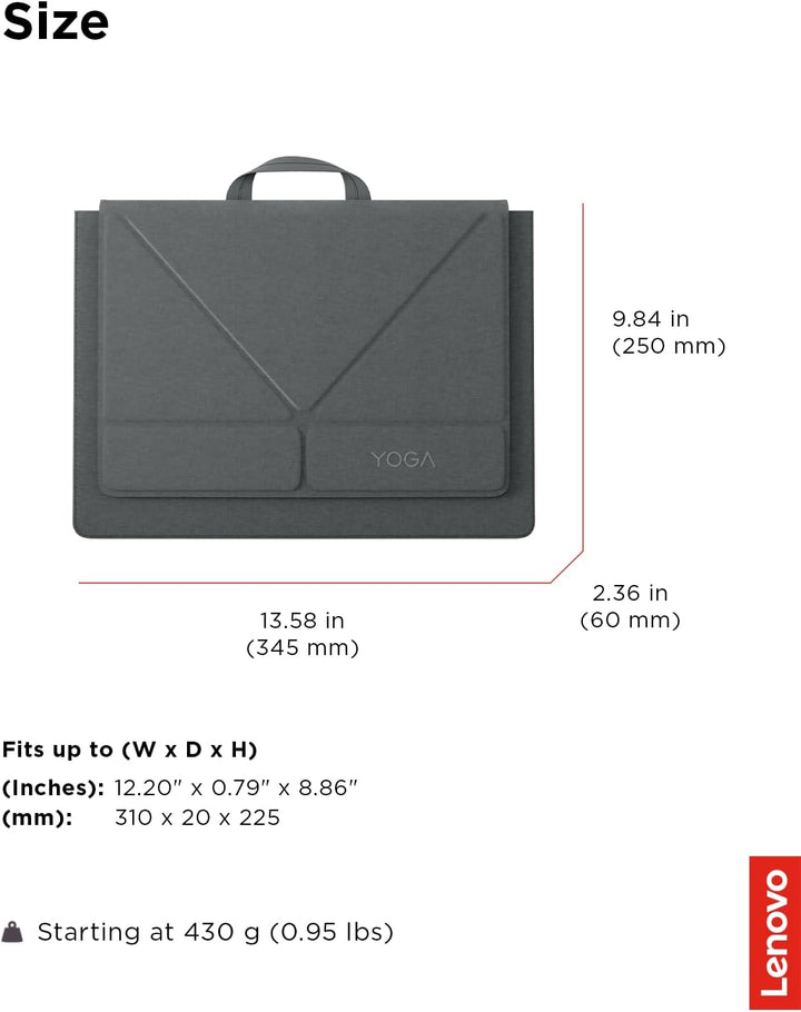 Lenovo Yoga Tote Sleeve | Flexibel Laptophülle 14 Zoll | Schlank und Leicht | Farbe Luna Grau Seashe