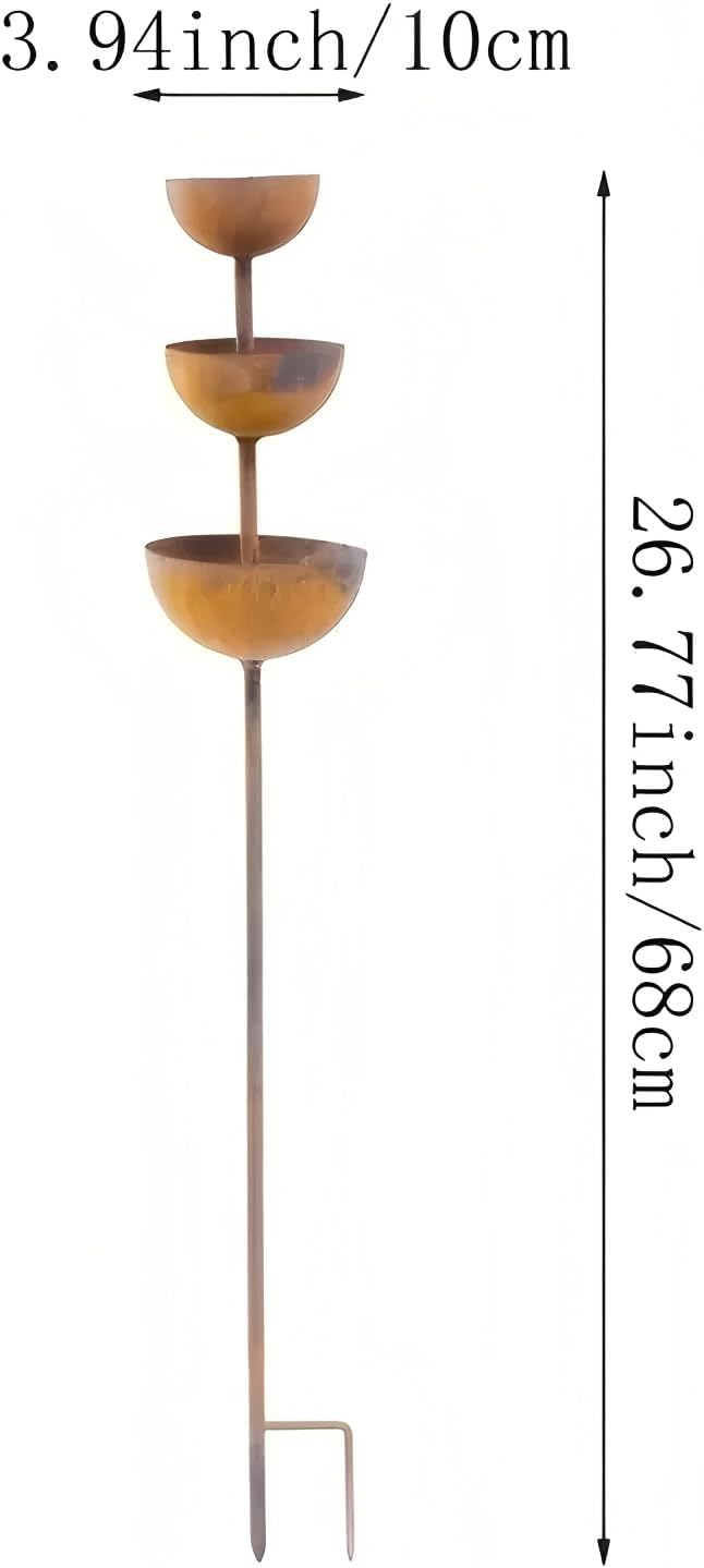 Regenfänger Gartenstecker Rost, Insektentränke Garten, Rostdeko GartendekoMetall Gartendeko für Drau