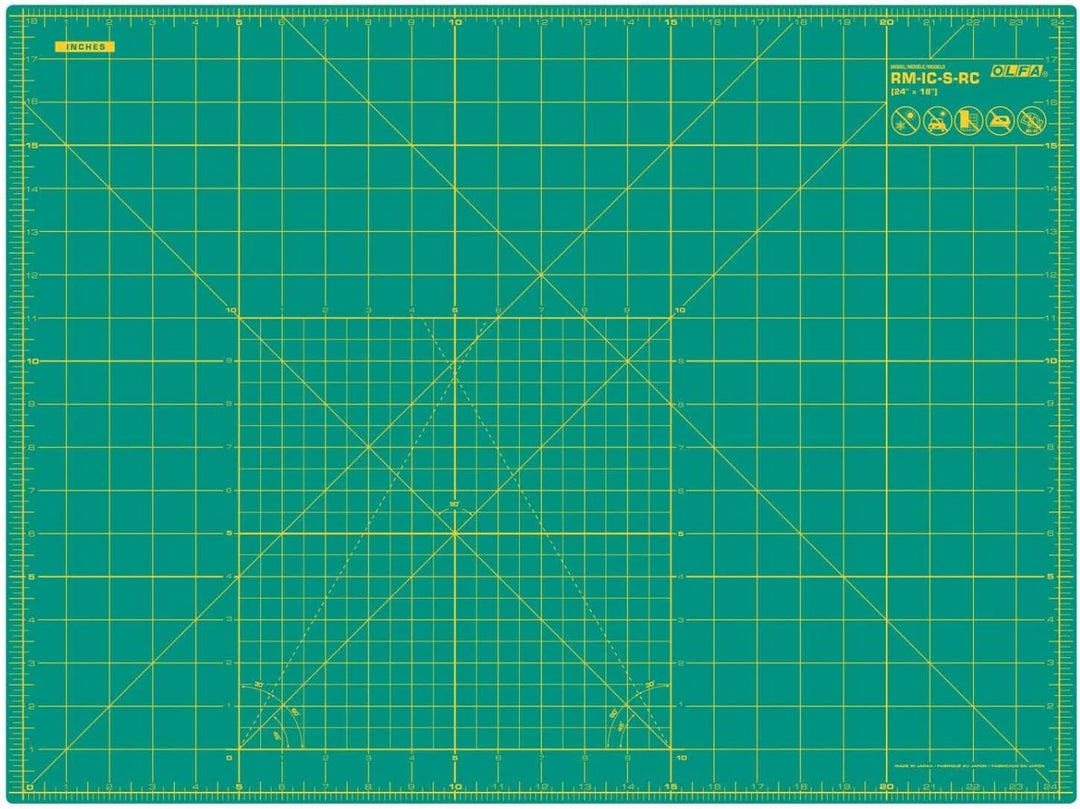 OLFA Schneidematte SET 45x60cm Selbstheilende Doppelseitig Verwendbar für Nähen, Patchwork, Quilt DE