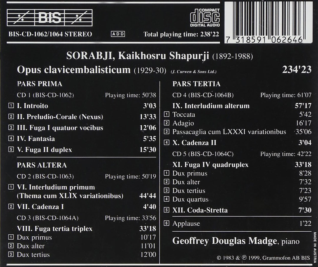 Opus Claviecembalisticum, Audio-CD