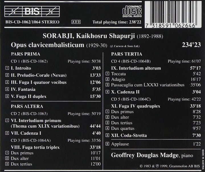 Opus Claviecembalisticum, Audio-CD