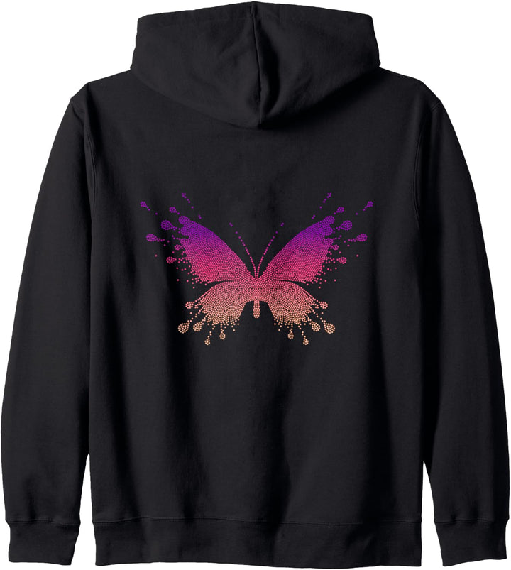 Backprint Bunter Schmetterling Kapuzenjacke