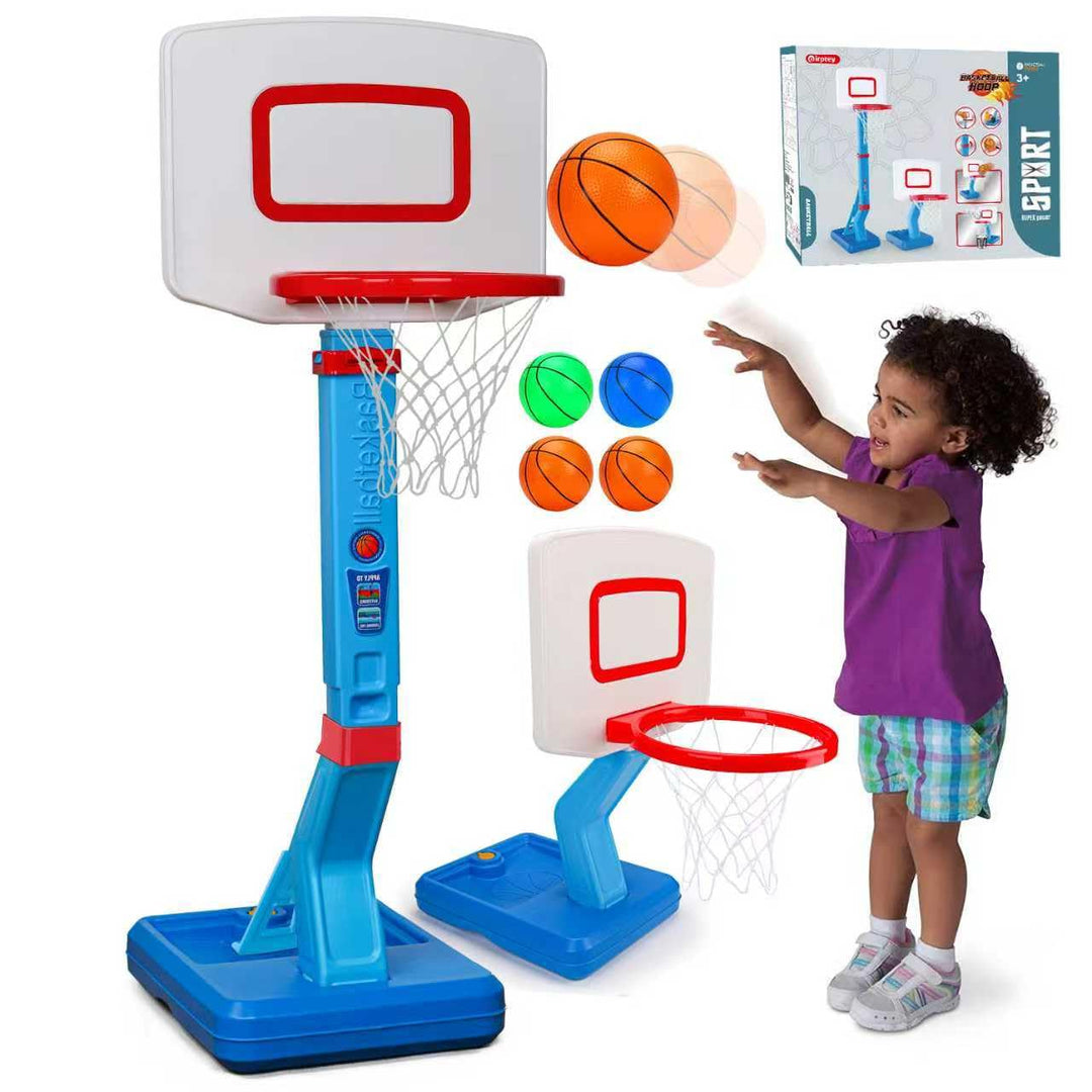 Basketballkorb Kinder Indoor Outdoor Spielzeug ab 2 3 4 Jahre, Höhenverstellbarer Basketballkorb 70-