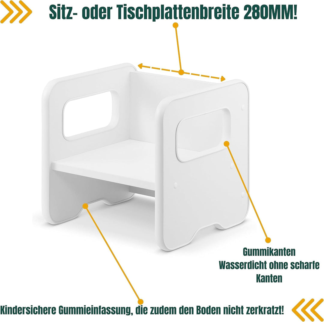 defiPad Sitzhocker für Kinder | Stylisch Wendehocker | Kindersessel ab 1 Jahr | Babystuhl Hocker Hol