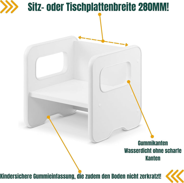 defiPad Sitzhocker für Kinder | Stylisch Wendehocker | Kindersessel ab 1 Jahr | Babystuhl Hocker Hol