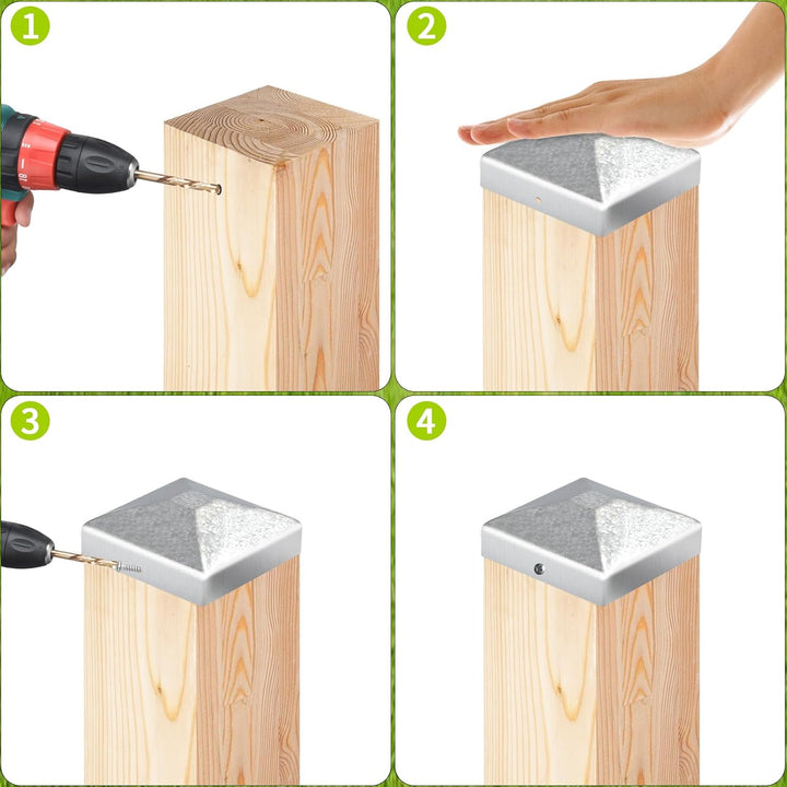 12 Stück Pfostenkappe 9x9cm Pfostenkappen Zaunpfosten Kappen Holzpfosten Bodenhülsen Zaun Abdeckkapp