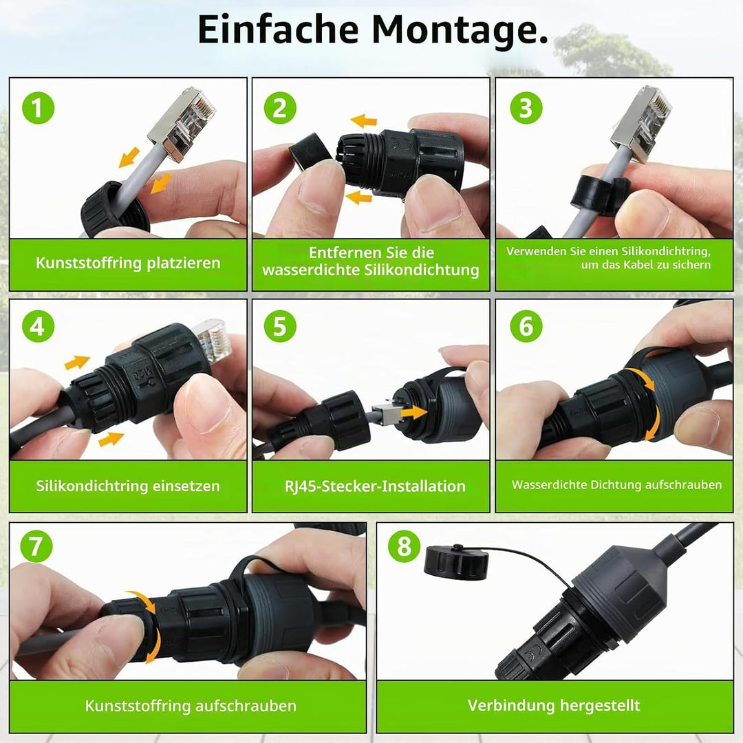 Ethernet-Adapter RJ45 für Gen 3 / Mini, 0,5 m, 26 AWG, CAT5E, wasserdichtes Verlängerungskabel, RJ45