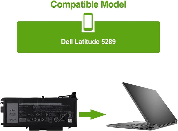 SwarKing Ersatz Akku Kompatibel mit 71TG4 Dell Latitude 5289 7389 7390 2in1 Series