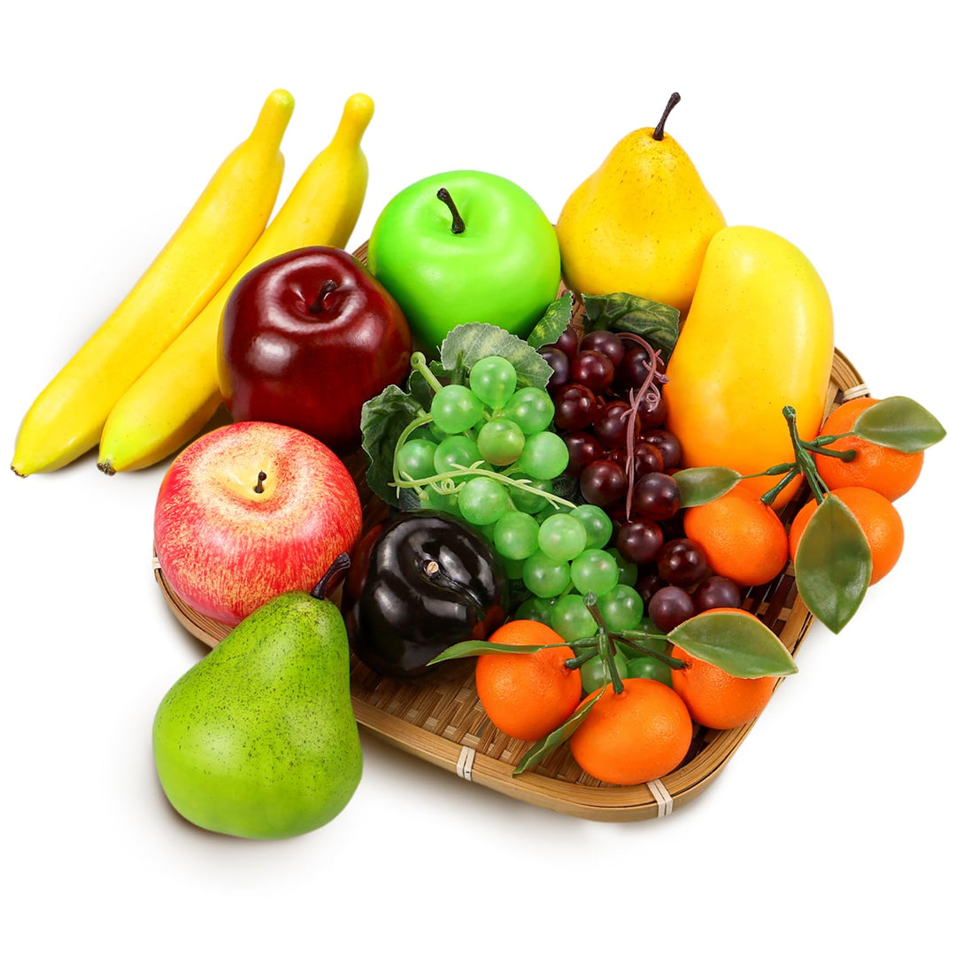 Lorigun 13 Stück künstliche Früchte Packung, realistische Faux Fruits für Party und Christmas Dekora