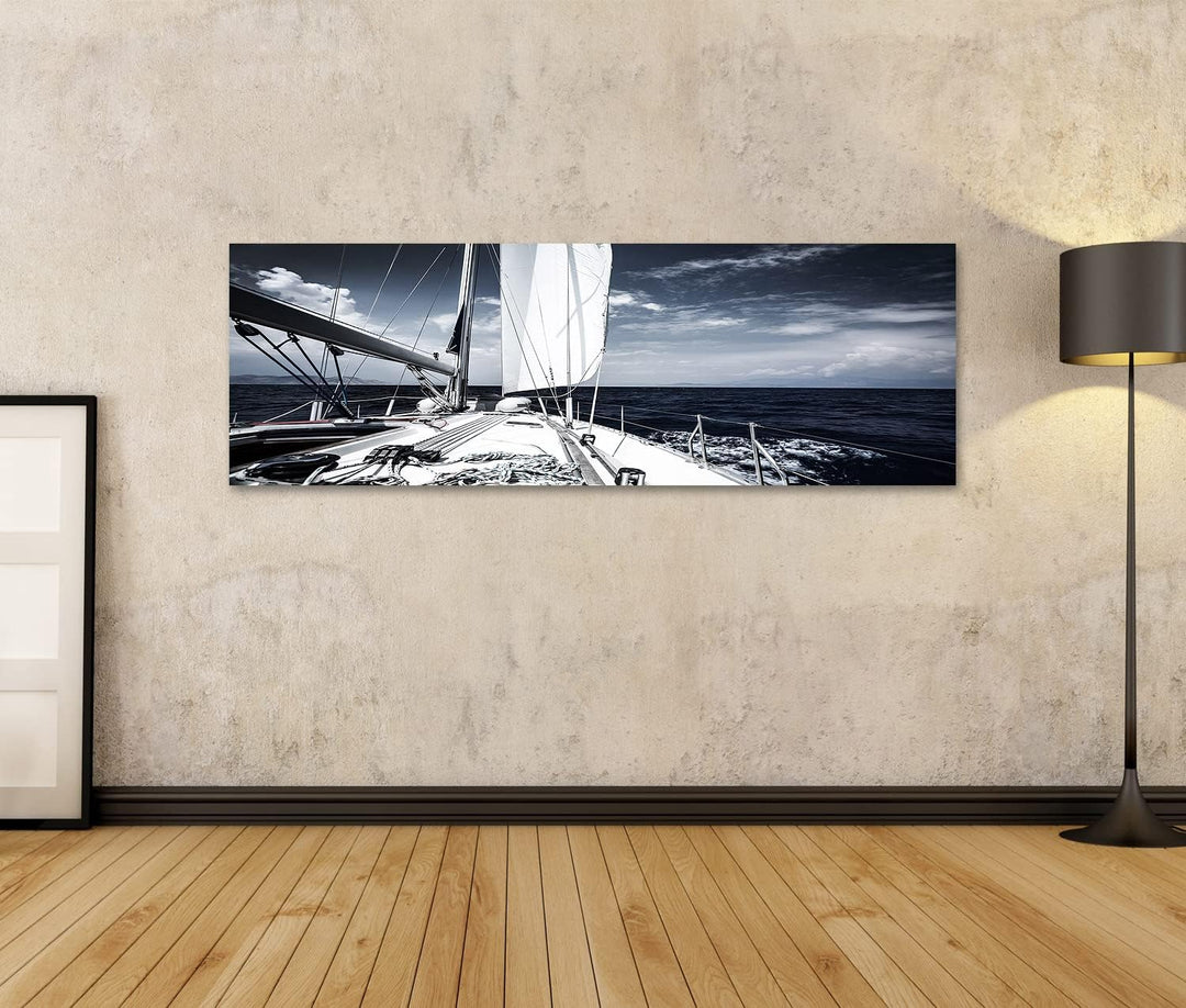 islandburner Bild auf Leinwand Luxus Segelboot Im Meer Am Abend Bilder Wandbilder Poster Leinwand 12