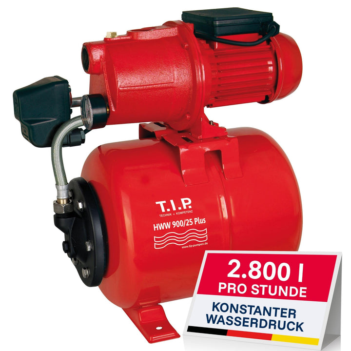 T.I.P. Hauswasserwerk Guss (2.800 l/h Fördermenge, 42 m Förderhöhe, 4,2 bar Druck, 600 W, Installati