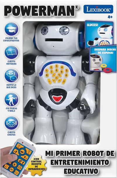 Lexibook Powerman Roboter, Weiss (ROB50ES) - Spanische Version, ROB50ES