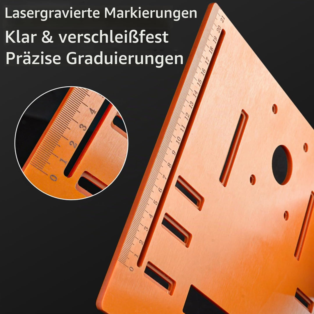 Kreissägen Grundplatte 28 x 25 cm Schnittkreissägenführung Aluminium Frästisch Einlegeplatte Tischfr
