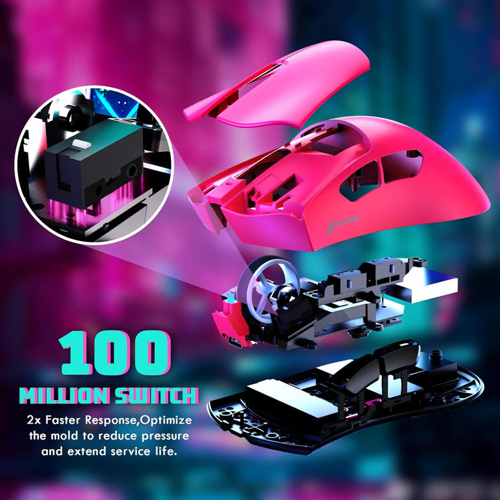 MAMBASNAKE X ATTACKSHARK V3 Kabellose Gaming-Maus,65g leicht,geteiltes Design für Rechtshänder,bis z