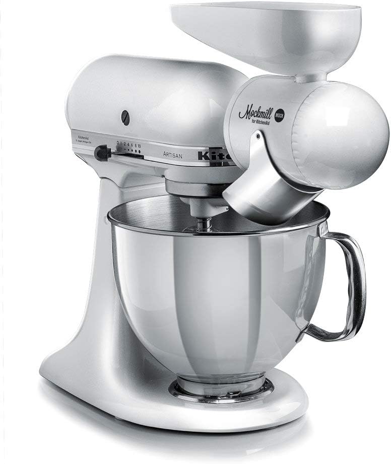 Mockmill Mahlaufsatz für KitchenAid | frisches Mehl | Made in Germany |+ 2,5 kg Bio Roggen Mockmill