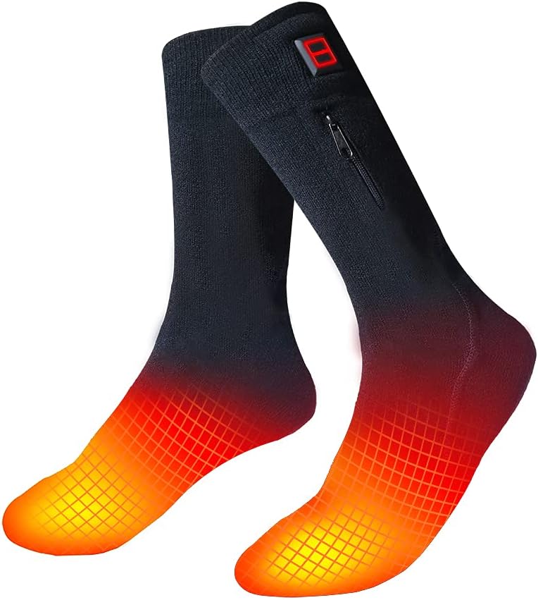 LPCRILLY Beheizte Socken, beheizte Füsse, waschbar, elektrisch, einstellbare Temperatur, für Outdoor