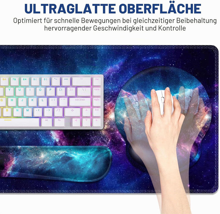 Gaming-Mauspad, grosse Schreibtischunterlage, niedlicher Schreibtischunterlage, 4-in-1 XXL-Mauspad +