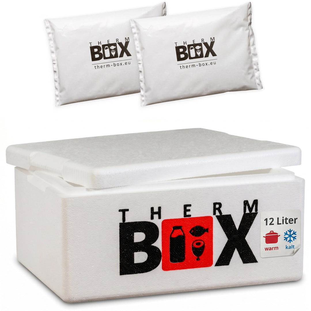 THERM BOX Styroporbox 1L bis 27L mit Kühlakkus für Kühlbox Verschiedene Grössen Transportbox Thermob