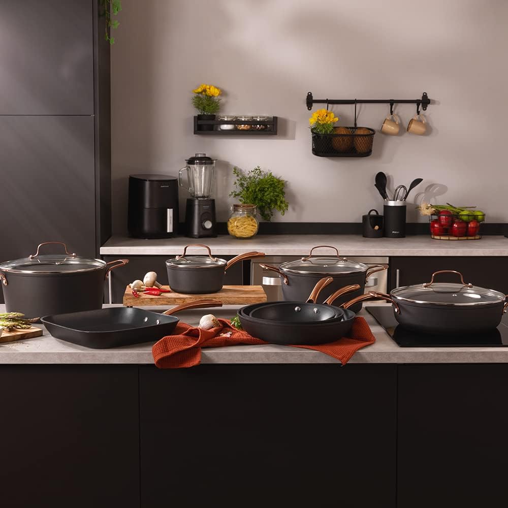 Cecotec Sartenset Polka Fantasy 20-24 Bucket Golden, Durchmesser 20-24 cm, Geschmiedetes Aluminium,