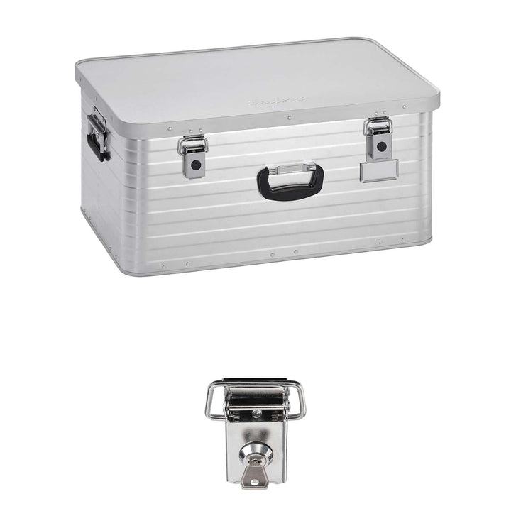 Enders Alubox 80 L mit Schloss Set - Aluminium Box 1 mm Wandstärke, spritzwasserdicht, stapelbar - A