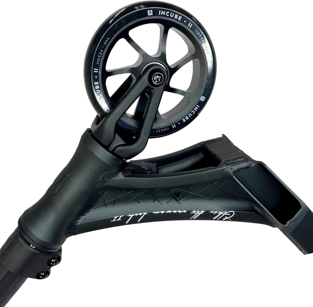 Ethic Erawan Stunt-Scooter komplett H=85cm + Fantic26 Sticker Schwarz, Schwarz
