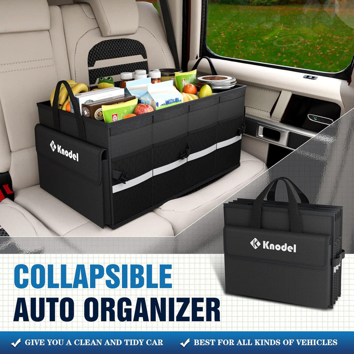 K KNODEL Autostruktur-Organisator mit faltbarem Deckel, Autospeicherbox und tasche, grosser Kofferra