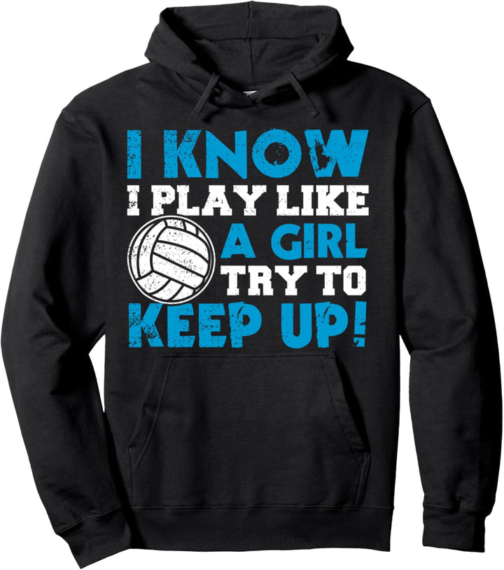 Ich Spiele Wie Ein Mädchen Geschenk Tochter Enkel Volleyball Pullover Hoodie