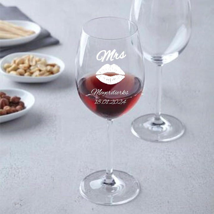 Geschenk zum Valentinstag – Wein Geschenksets – Weinglas mit Gravur 460ml – Hochzeitsgeschenke – Ges
