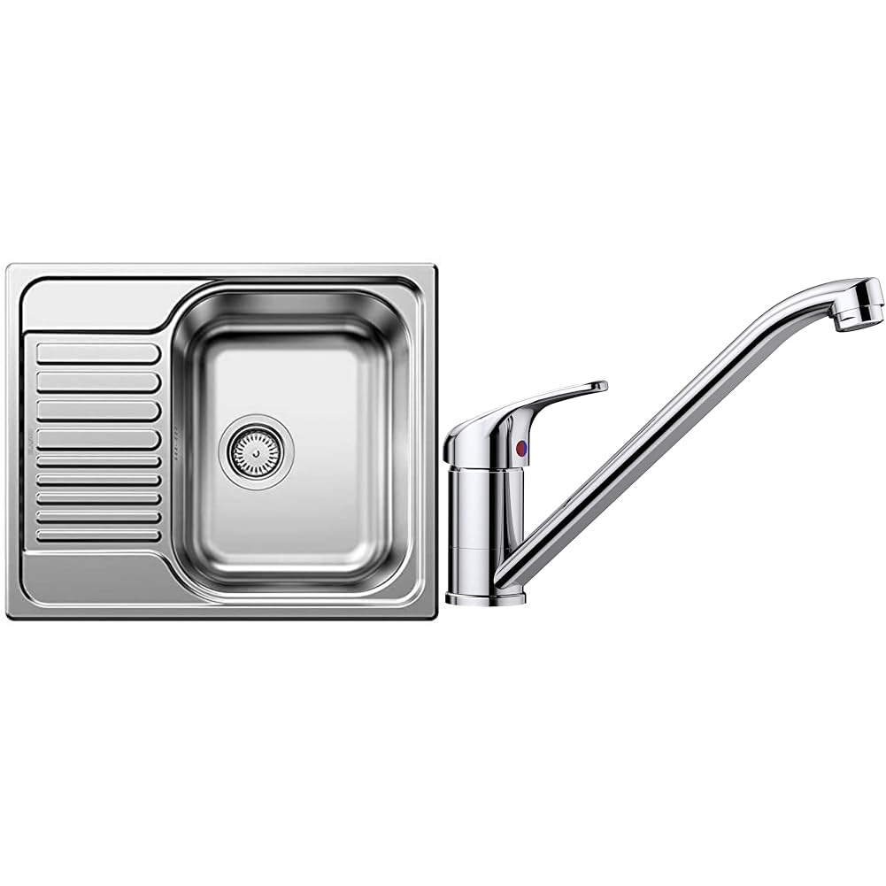 BLANCO Tipo 45 S Mini, Küchenspüle, Edelstahl Naturfinish, 1 Stück, 516524 & Daras Küchenarmatur, ch