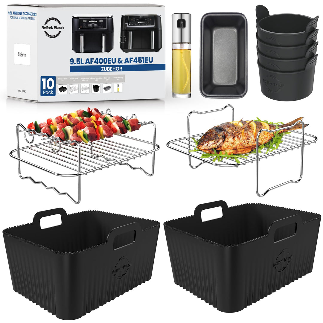 Ninja 9,5L AF400EU Zubehör | BPA-FREI | Hochwertige Materialien | 2,5mm dicke Silikonform | 2 Stück