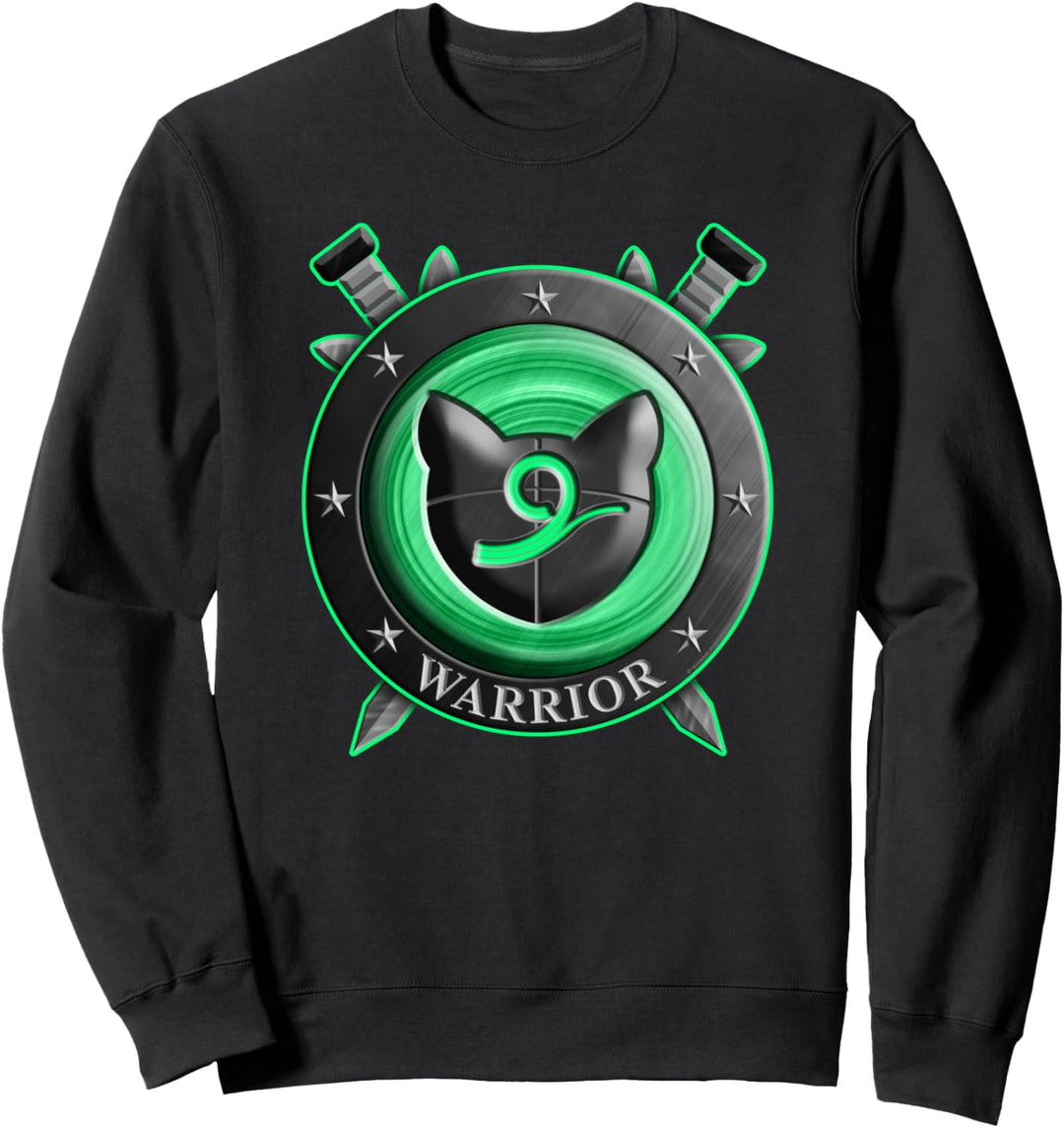 Cat Warrior Schild Wind Lustiges Geschenk für Kinder Sweatshirt