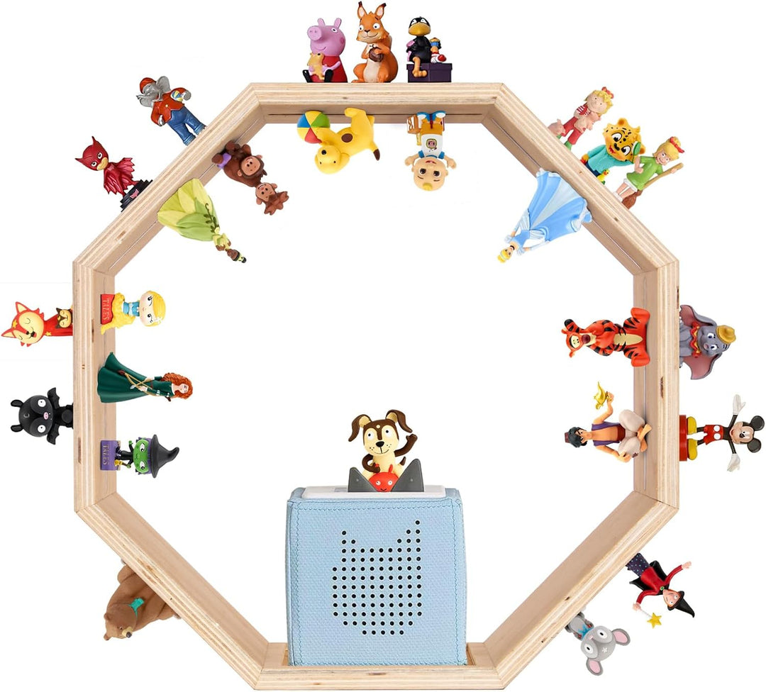 Todeco Tonie-Regal für Toniebox Hörfiguren, Magnetische Aufbewahrung für 60-70 Tonie, Wandregal und