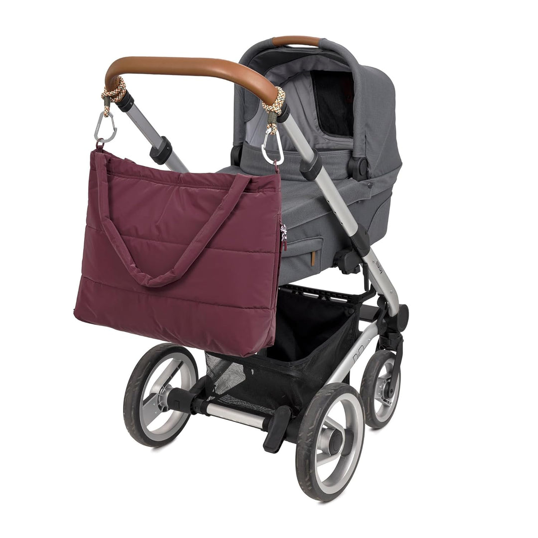 LÄSSIG Baby Wickeltasche Shopper mit Kinderwagenbefestigung/MIX Shopper deep red Dunkelrot, Dunkelro
