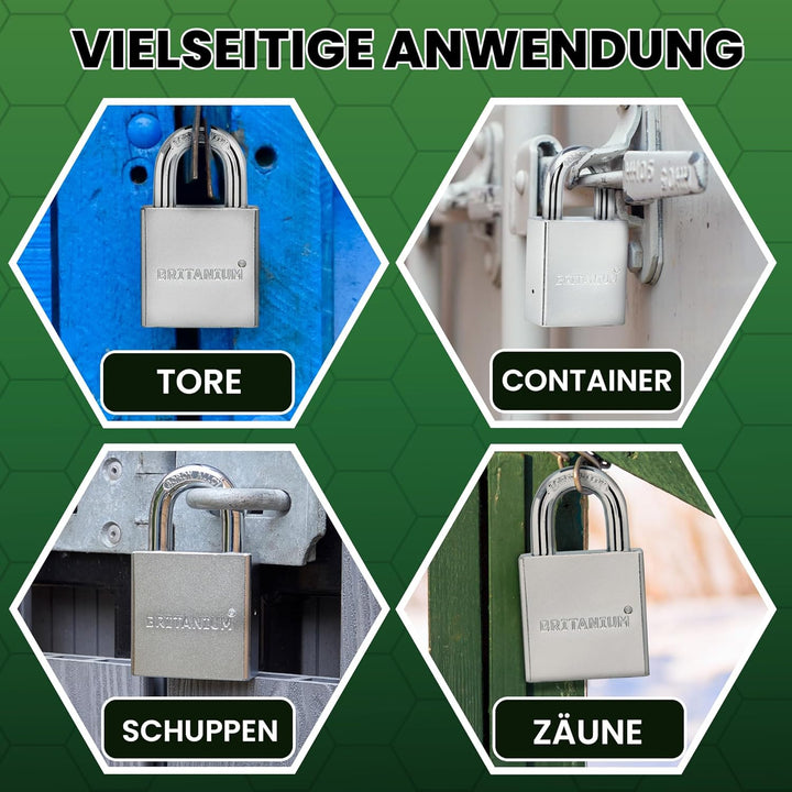 SFL60 Wetterfestes Vorhängeschloss mit 5 Schlüssel - 12 mm Borlegierter Bügel, Wasserdichtes Schlüss