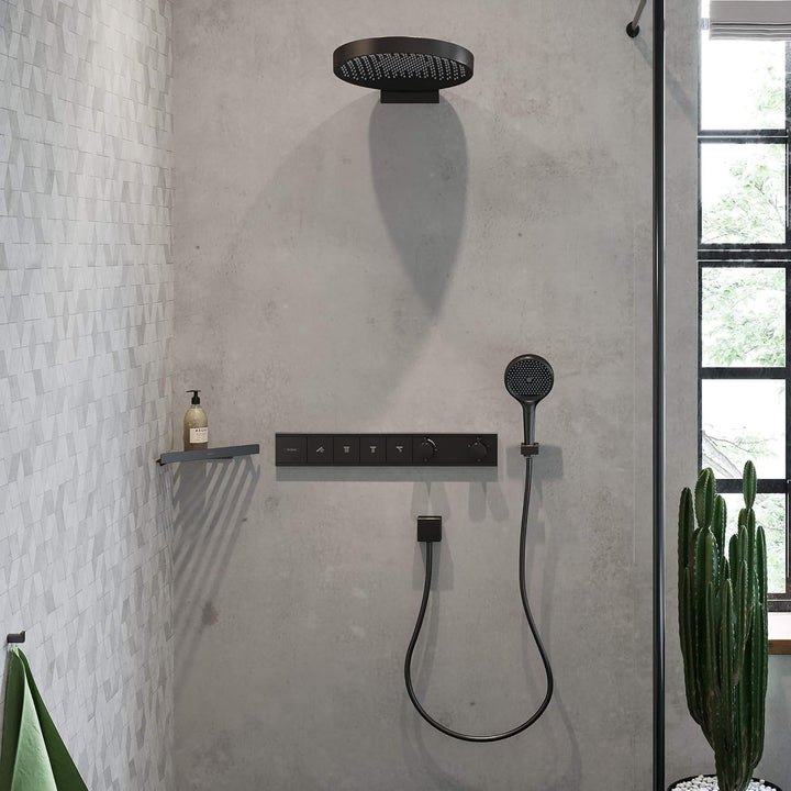 hansgrohe Duschkopf Raindance Select E, Handbrause 120mm, 3 Strahlarten, Brushed Black Chrome Brushe