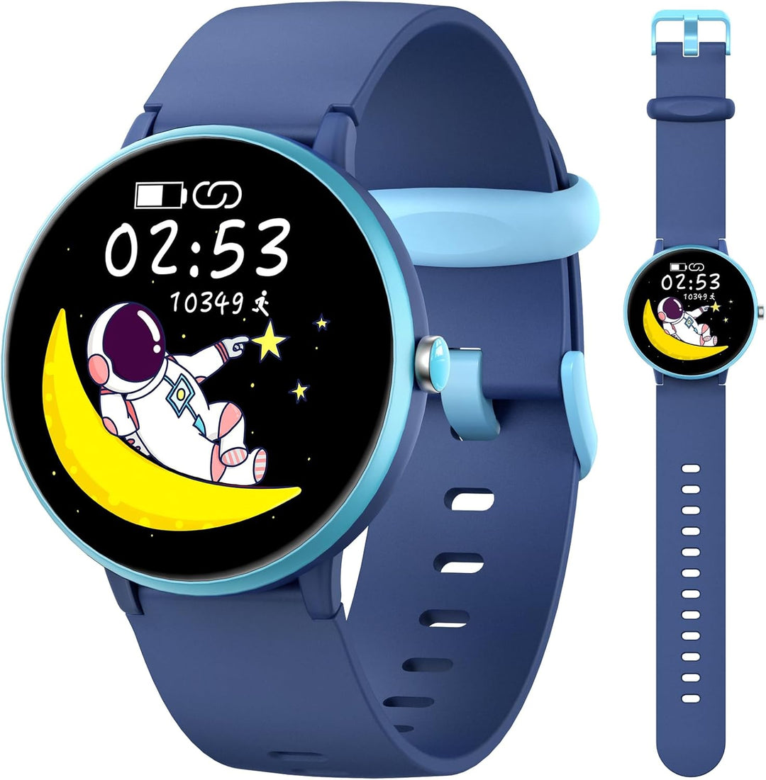 Smartwatch Kinder Jungen Mädchen, Aktivitäts Tracker Uhr IP68 wasserdichte, 19 Sportmodi, Herzfreque