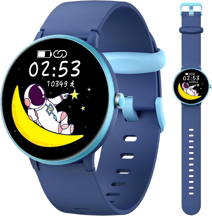 Smartwatch Kinder Jungen Mädchen, Aktivitäts Tracker Uhr IP68 wasserdichte, 19 Sportmodi, Herzfreque