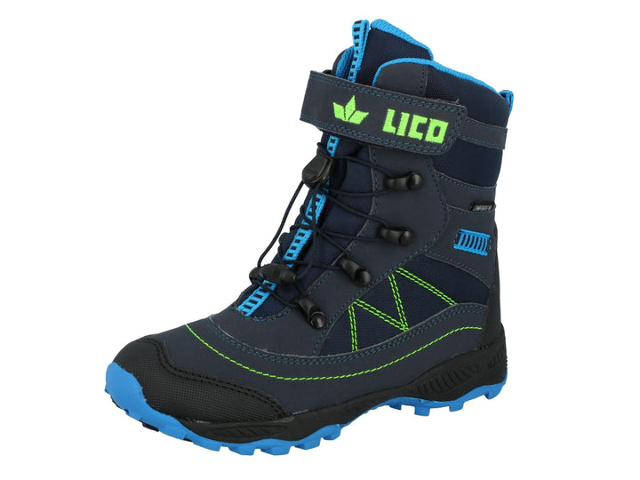 Lico Unisex Kinder Sundsvall Vs Schneestiefel 25 EU Marine Blau Lemon, 25 EU Marine Blau Lemon