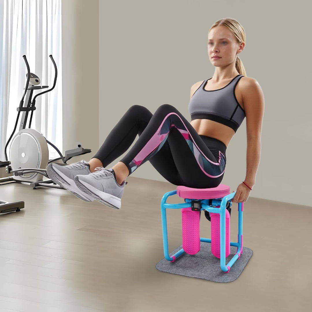 Stepper mit Drehscheibe, Trainingsgerät für Zuhause &amp; Fitness | 100kg Belastbarkeit, LED-Display, hy
