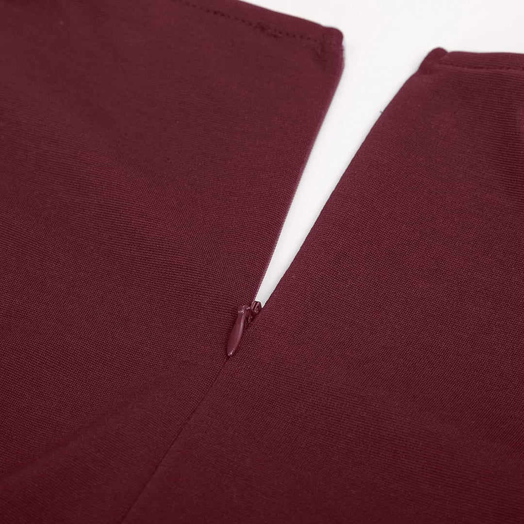 GRACE KARIN Damen Arbeit Bodycon Bleistiftkleid Langarm Hochzeit Gast Büro Kleider V-Ausschnitt Part