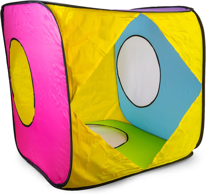 Grafner 4in1 Spielzelt mit Tunnel, XXL mit 2X Krabbeltunnel 1x Würfel 1x Iglu, Pop Up Zelt für drinn
