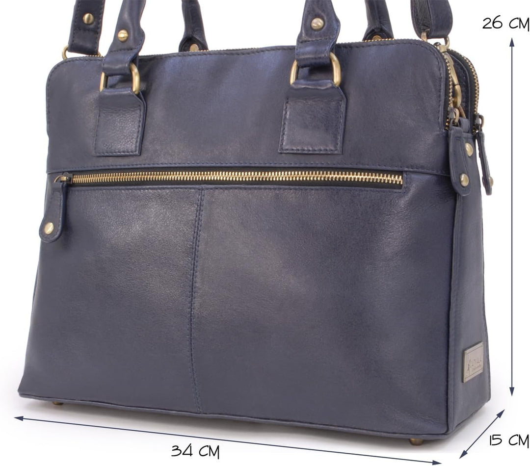Catwalk Collection Handbags - Leder - Grosse Schultertragetasche/Umhängetasche/Shopper/Tote - Handta